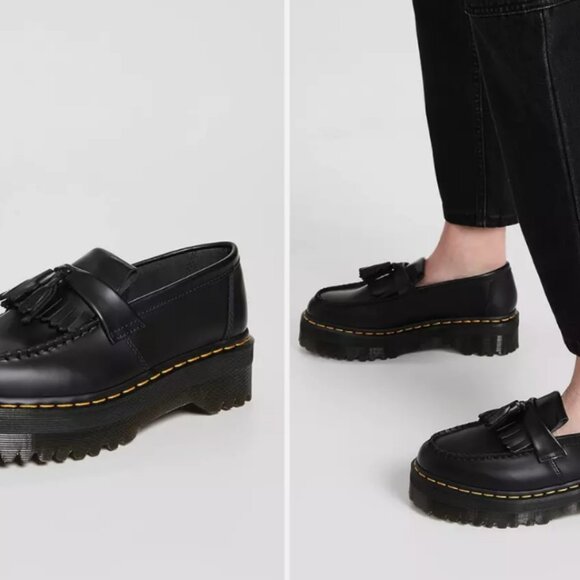 DR. MARTENS ADRIAN QUAD LEATHER PLATFORM TASSLE LOAFERS MSRP$210 Timeless Design - Picture 13 of 15